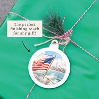 New York American Flag City Ornament