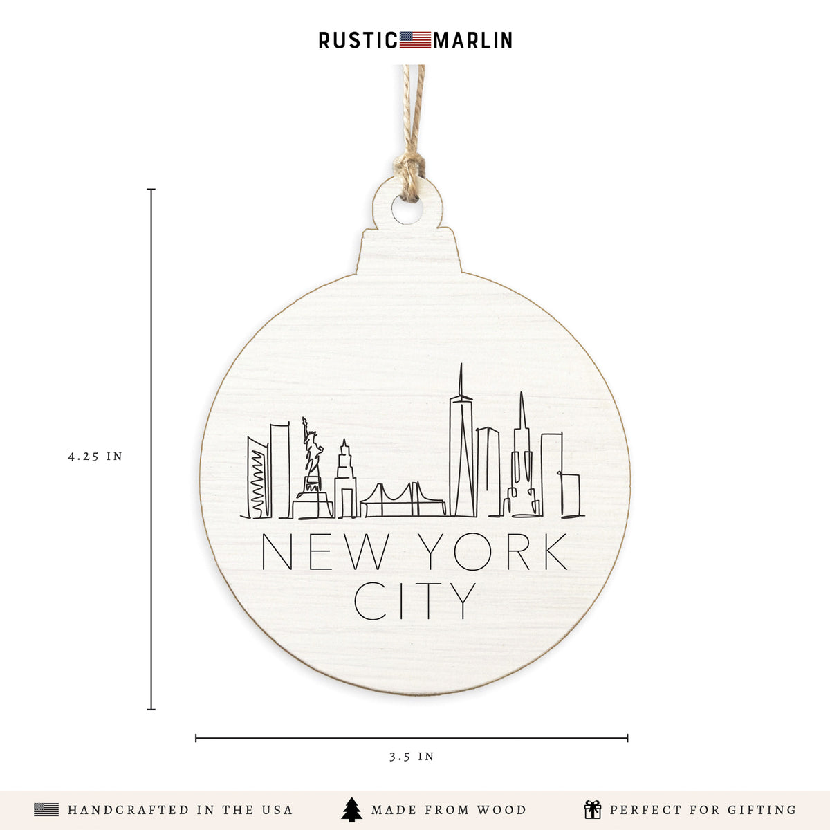 New York Line Art Ornament