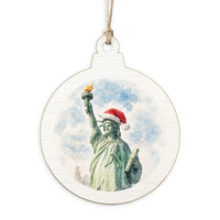 New York Santa Statue Of Liberty Ornament