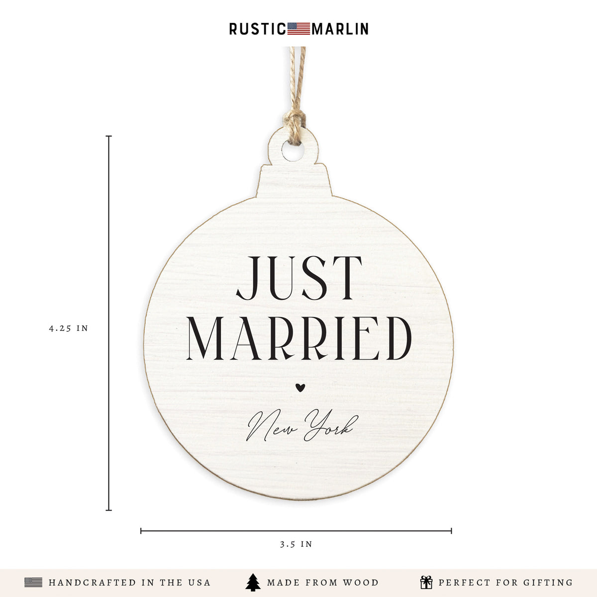 New York Just Married Ornament