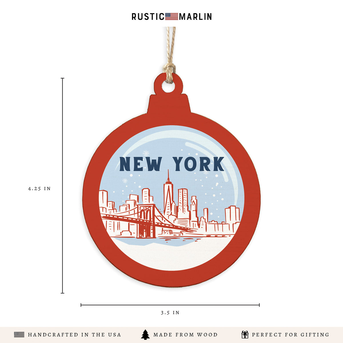 New York City Snow Ornament