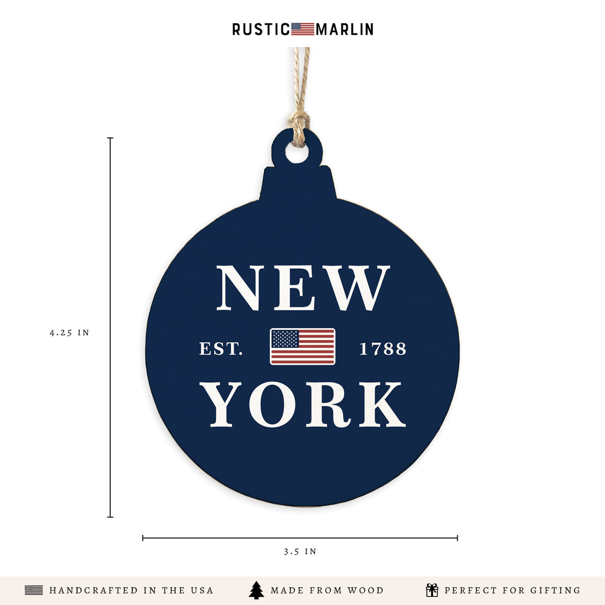 New York USA Flag Ornament