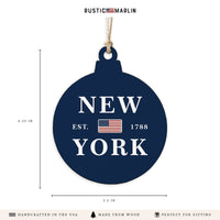 New York USA Flag Ornament