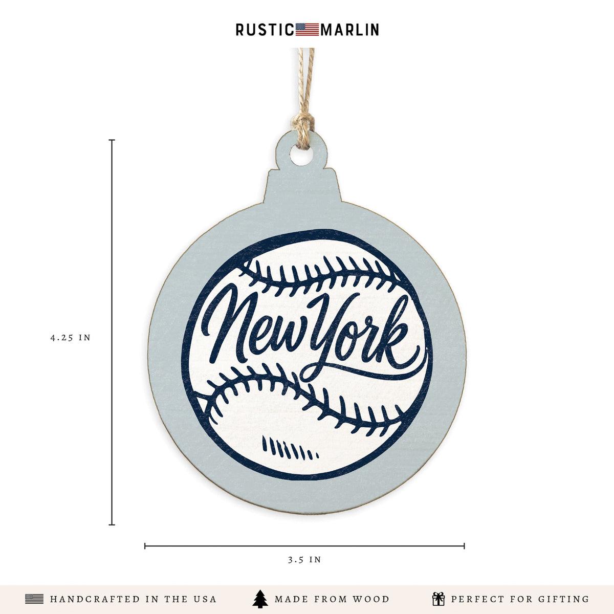 New York Baseball Ornament