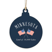 Minnesota Crosssed Flags Ornament