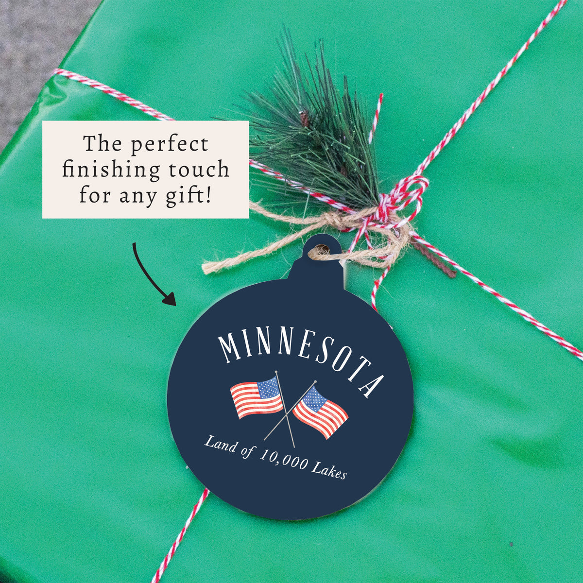 Minnesota Crosssed Flags Ornament