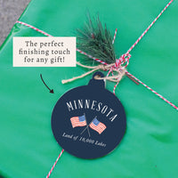 Minnesota Crosssed Flags Ornament