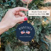 Minnesota Crosssed Flags Ornament