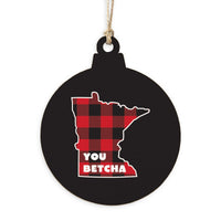 Minnesota You Betcha Plaid Ornament
