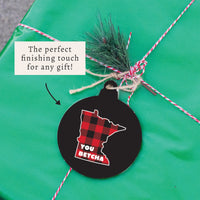 Minnesota You Betcha Plaid Ornament