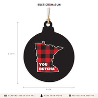 Minnesota You Betcha Plaid Ornament