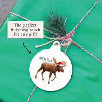 Minnesota Santa Moose Ornament