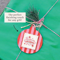 Las Vegas Just Married Stripes Ornament