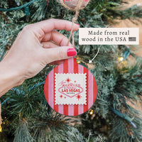 Las Vegas Just Married Stripes Ornament