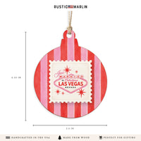Las Vegas Just Married Stripes Ornament