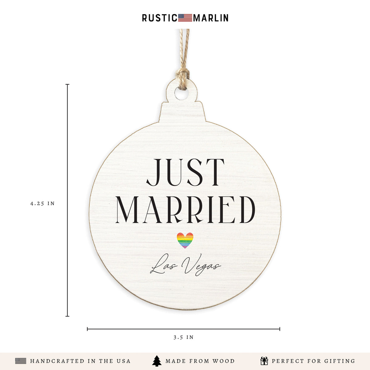 Las Vegas Just Married Pride Ornament