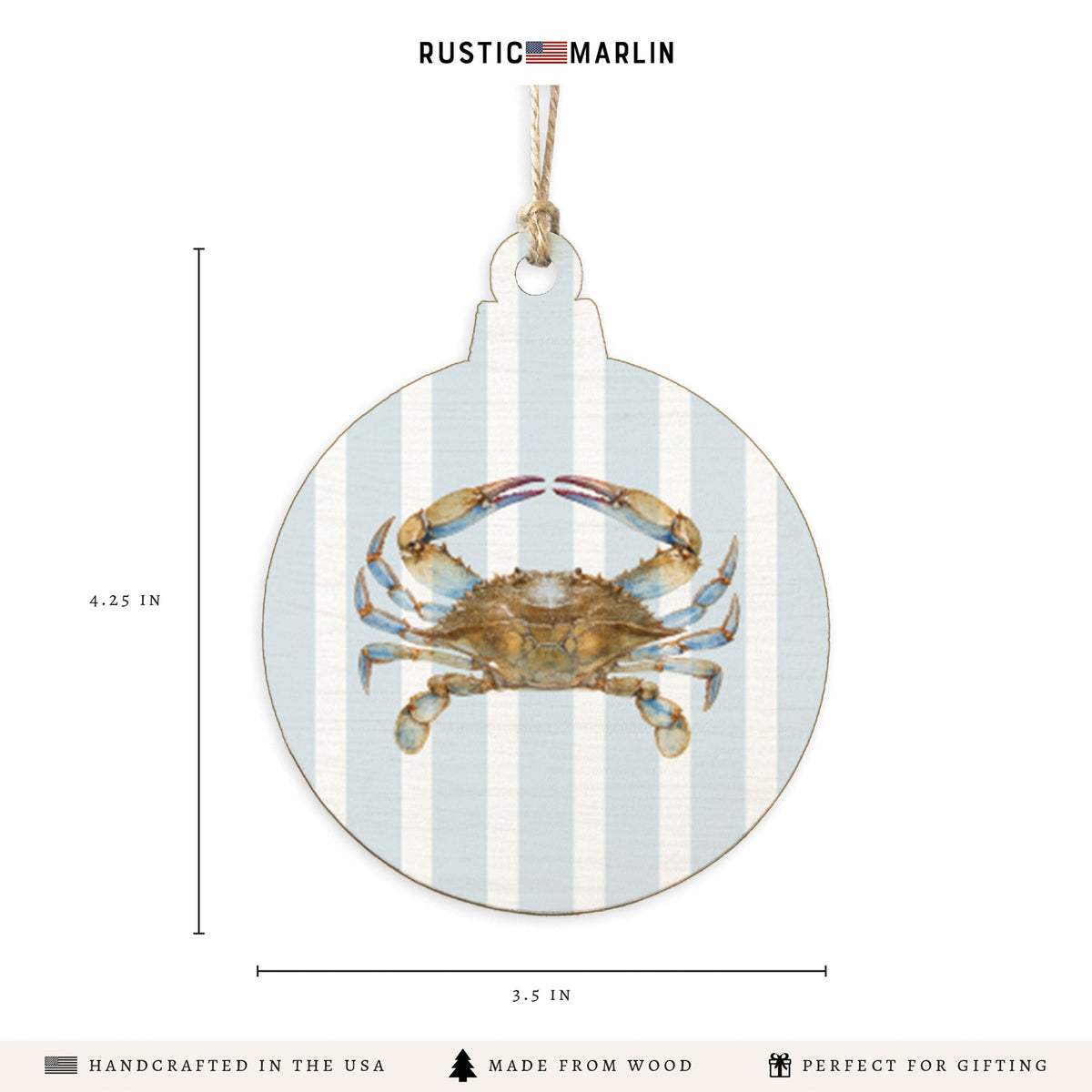 Maryland Striped Crab Ornament