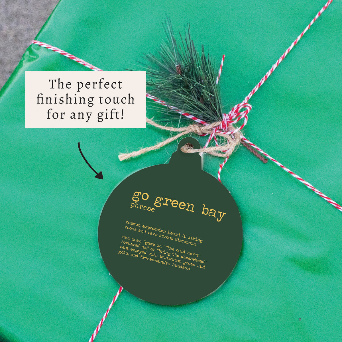 Go Green Bay Defintion Ornament
