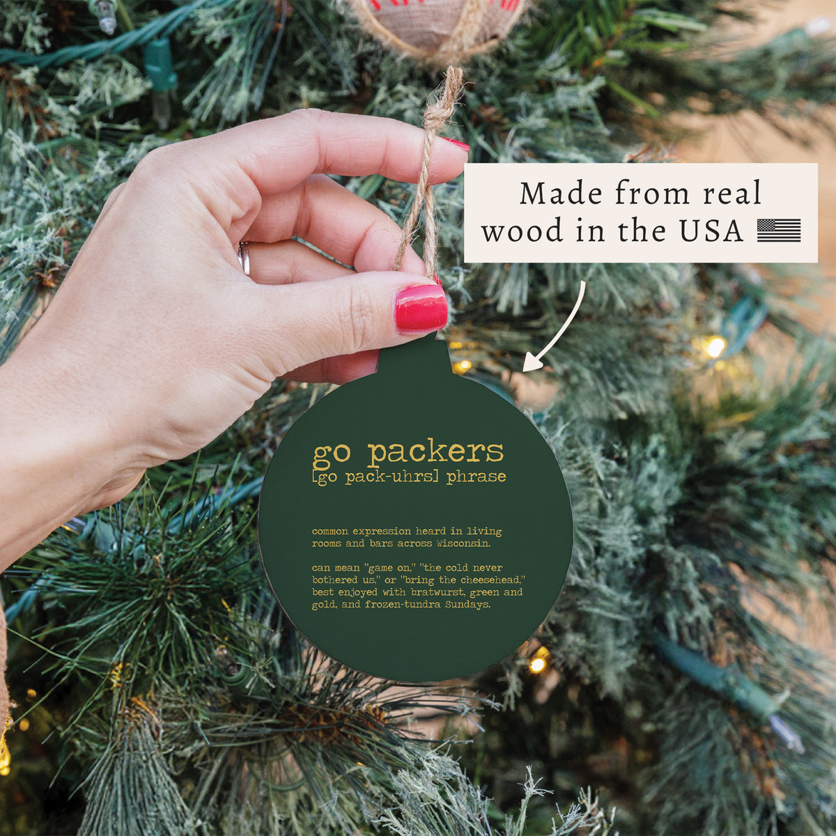 Go Packers Defintion Ornament