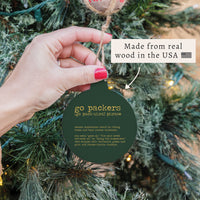 Go Packers Defintion Ornament