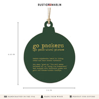Go Packers Defintion Ornament