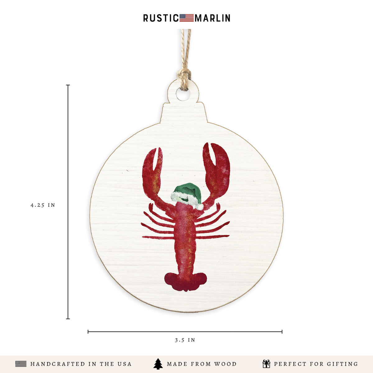 Nantucket Santa Lobster Ornament