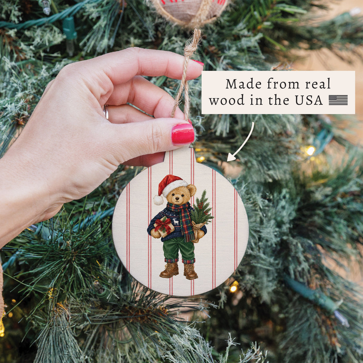 Holiday Teddy Bear Ornament