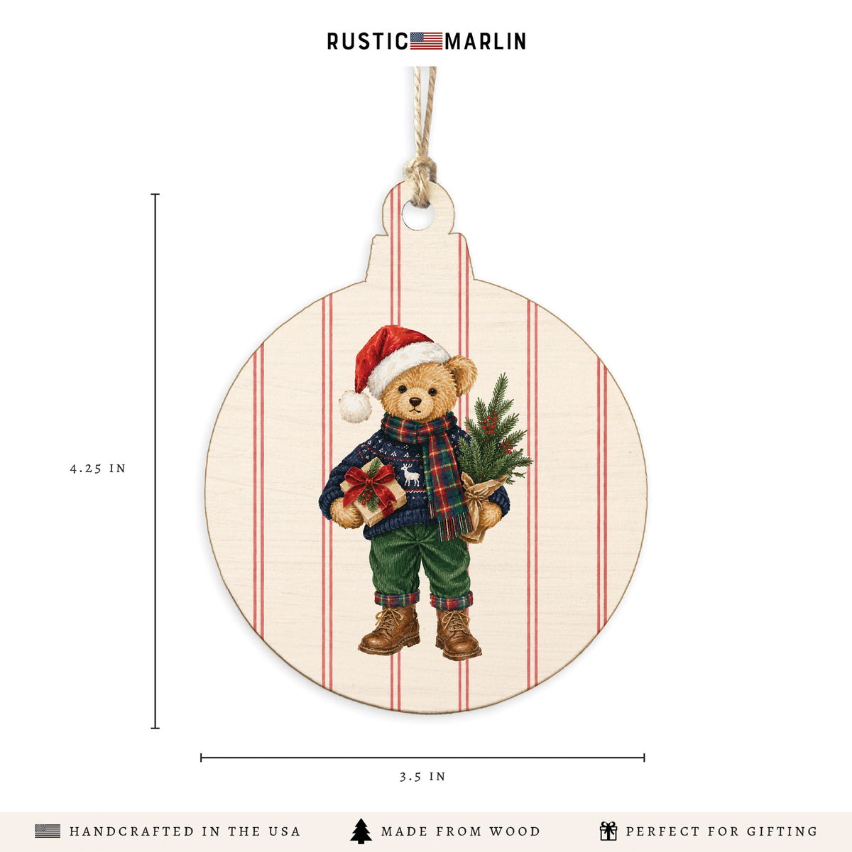 Holiday Teddy Bear Ornament