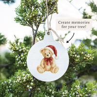 Santa Hat Teddy Bear Ornament