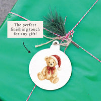 Santa Hat Teddy Bear Ornament