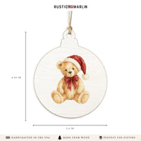 Santa Hat Teddy Bear Ornament