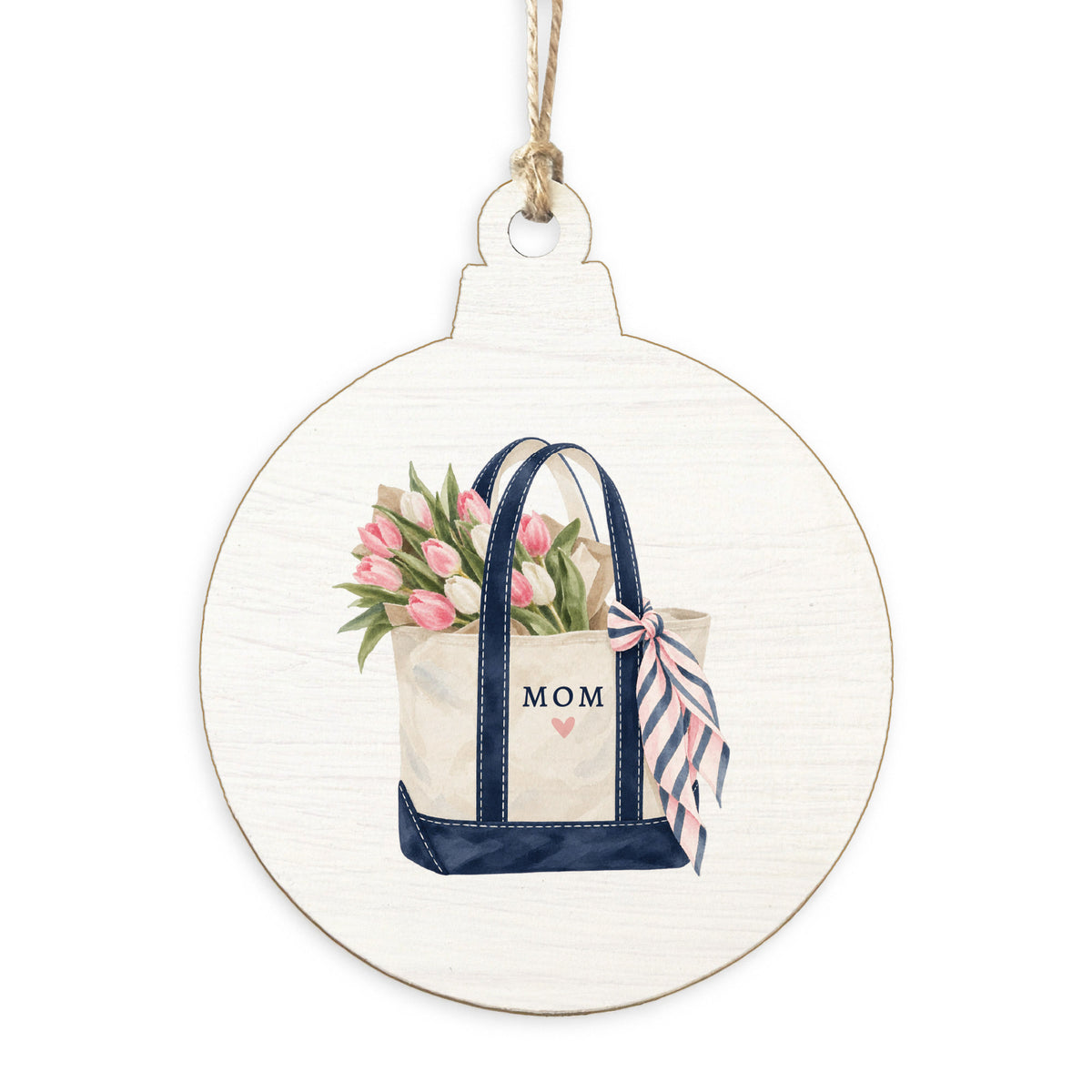 Mom Tulips Boat Tote Ornament