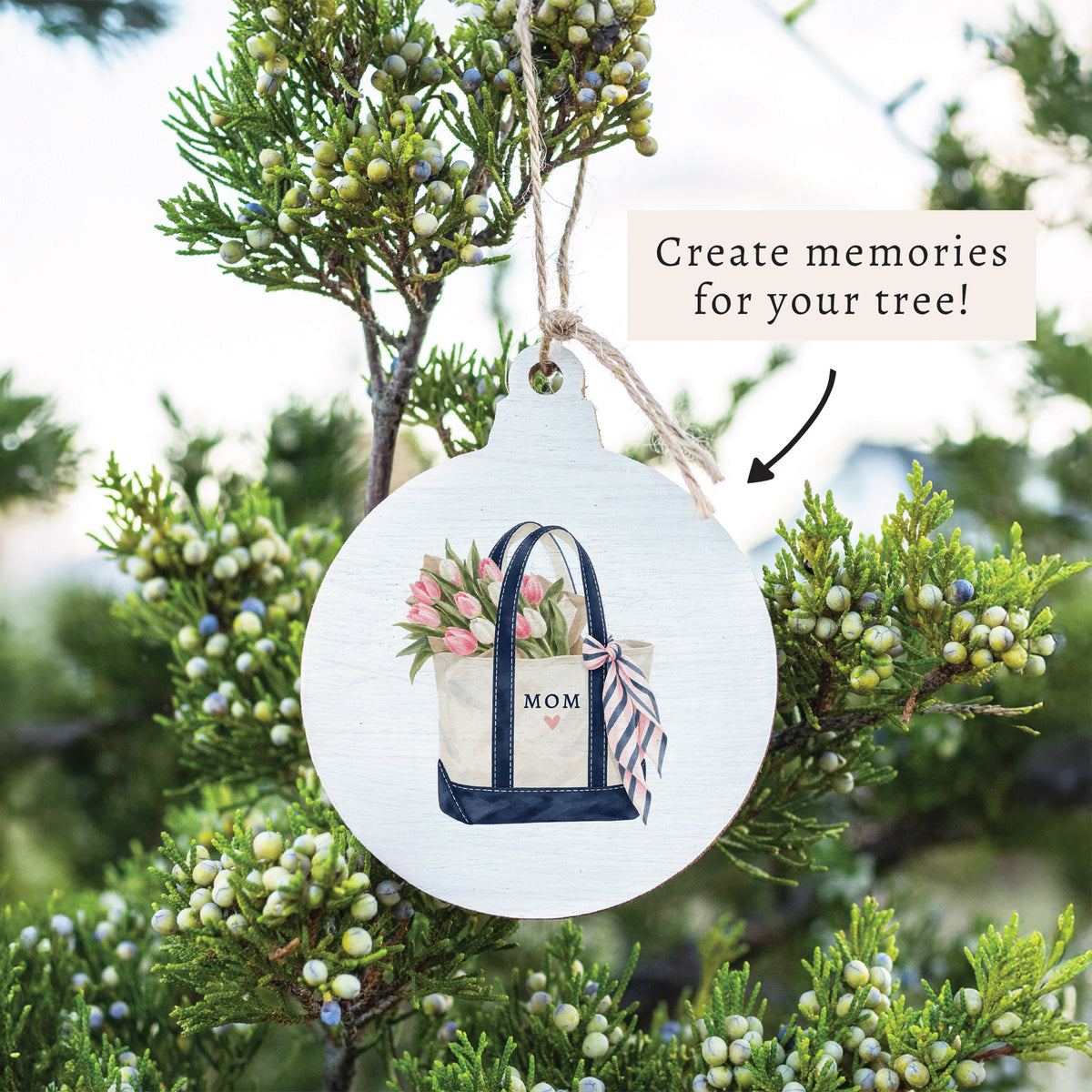 Mom Tulips Boat Tote Ornament