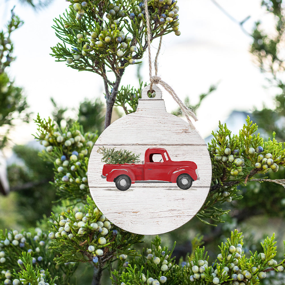 Christmas Tree Truck Bulb Ornament