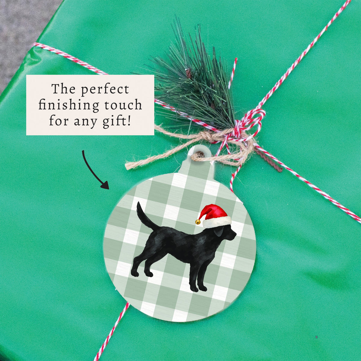 Black Lab Santa Hat Ornament