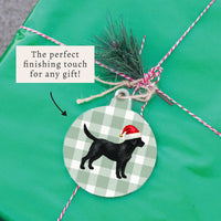 Black Lab Santa Hat Ornament