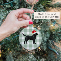 Black Lab Santa Hat Ornament