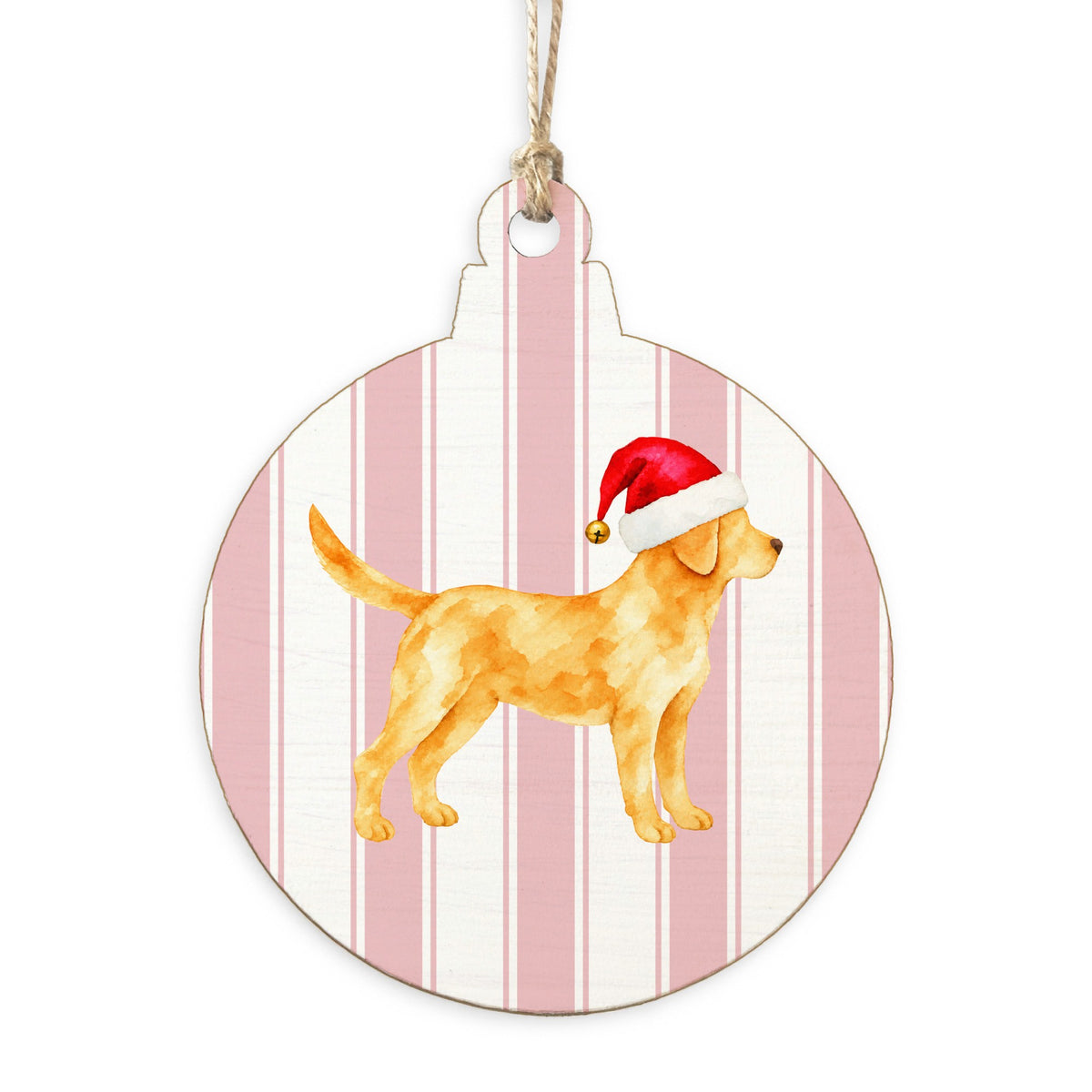Yellow Lab Santa Hat Ornament