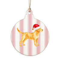 Yellow Lab Santa Hat Ornament