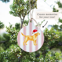 Yellow Lab Santa Hat Ornament