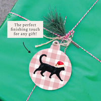 Black Cat Santa Hat Ornament