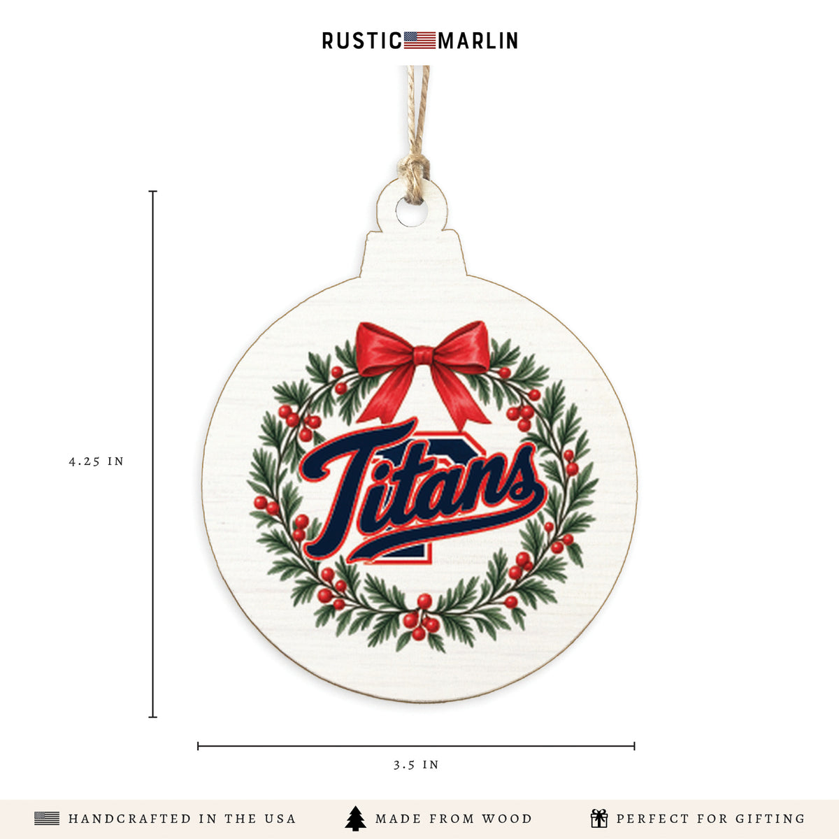Titans Holiday Wreath Ornament