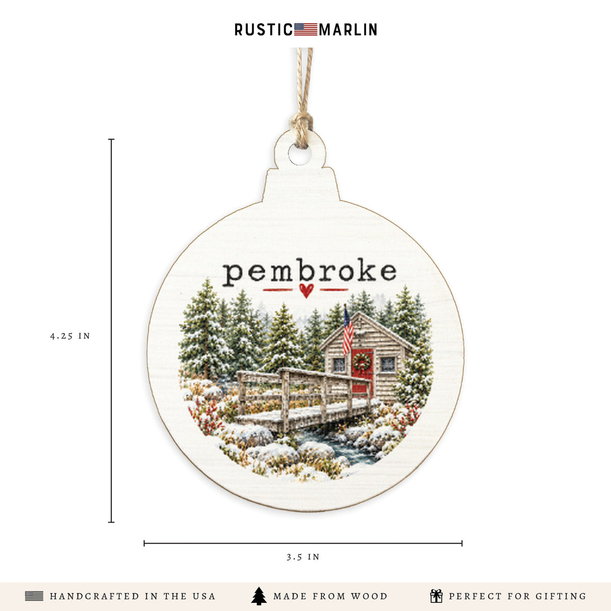Pembroke Winter Bridge Ornament