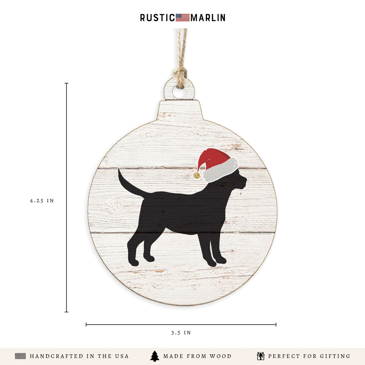 Santa Dog Bulb Ornament | Christmas Ornament | Dog Gift