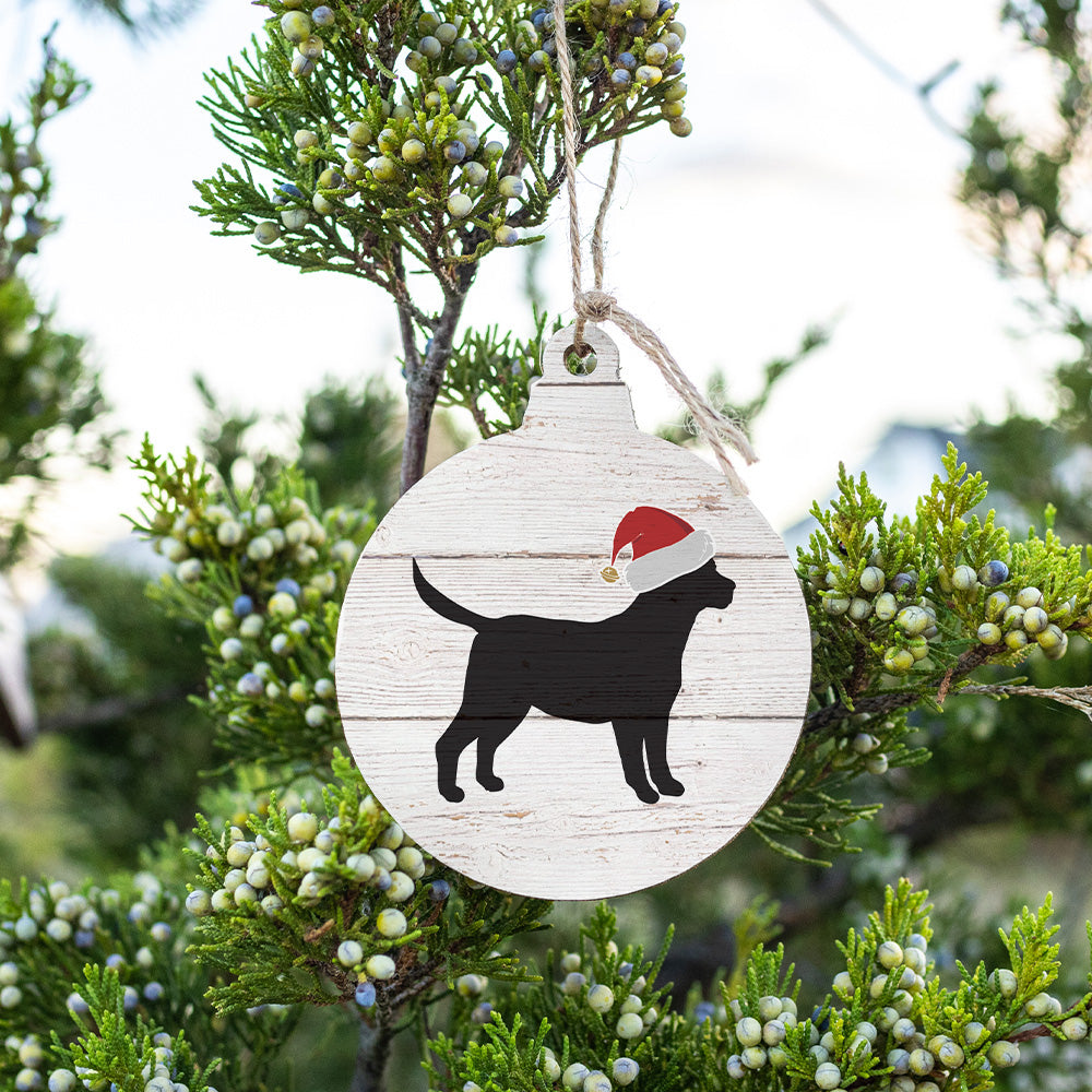 Santa Dog Bulb Ornament