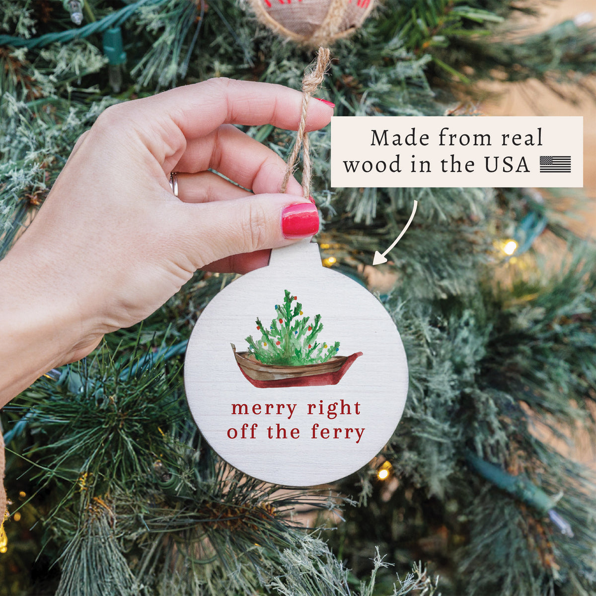 Merry Right Off The Ferry Ornament