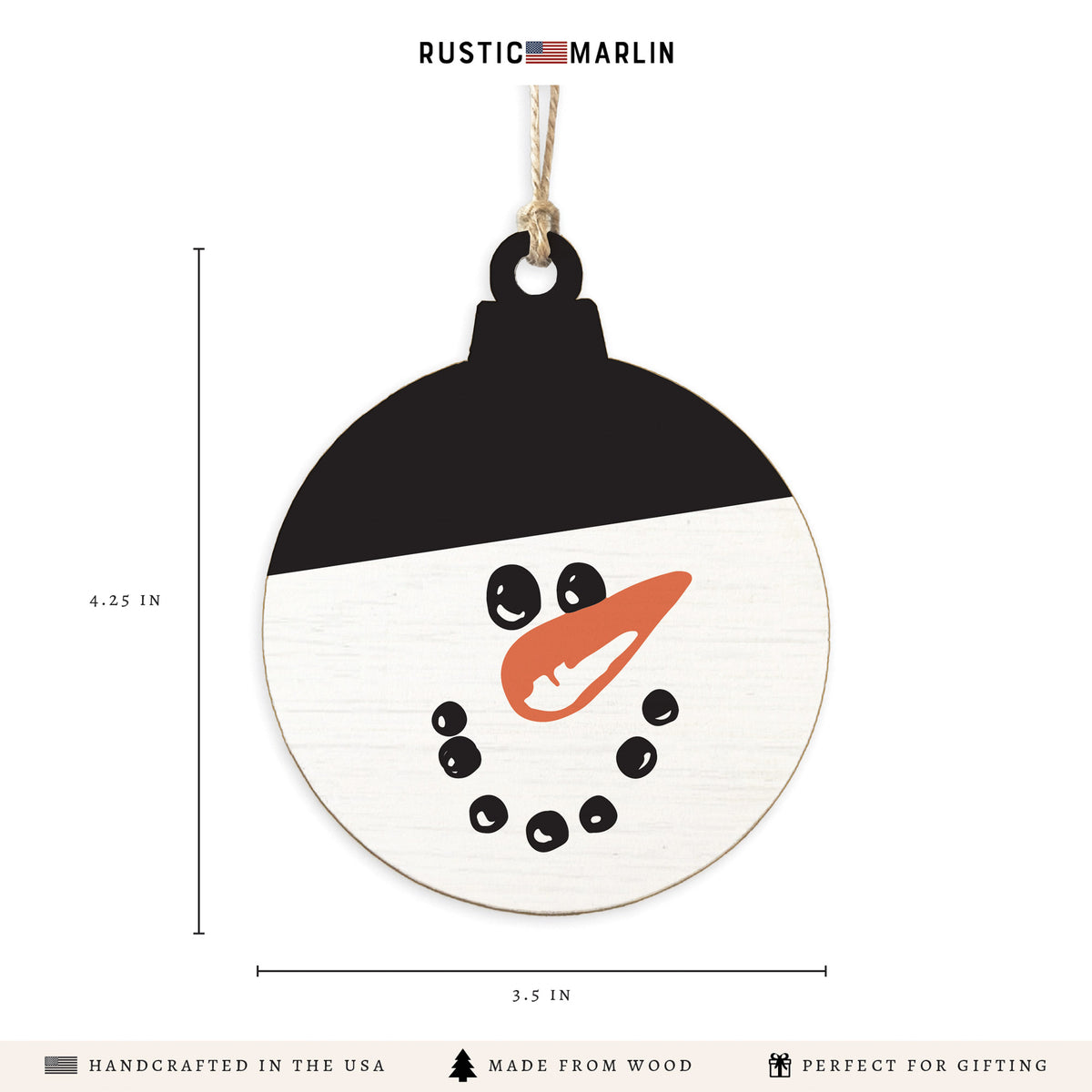 Snowman Face Ornament
