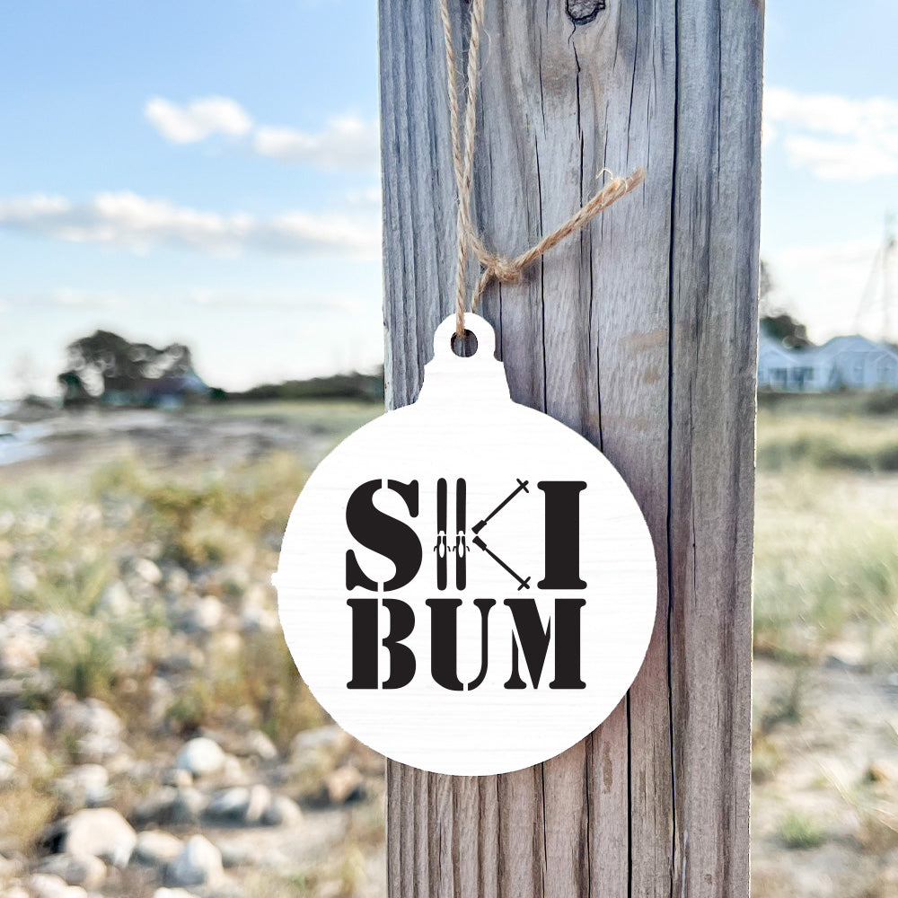Rustic Marlin Ski Bum Ornament