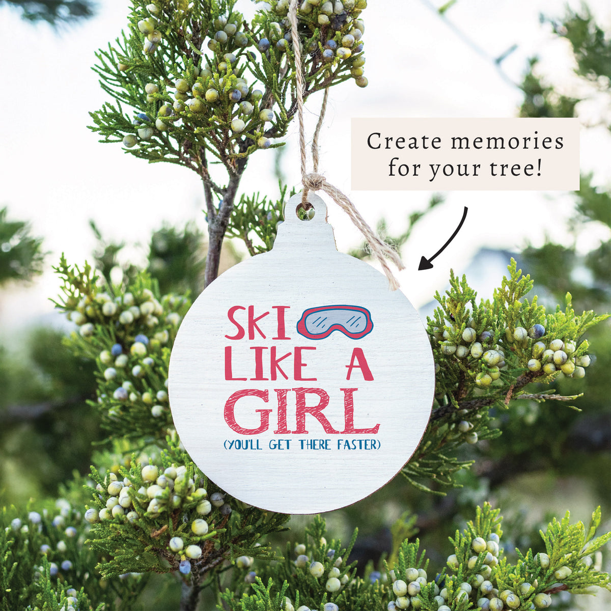 Ski Like A Girl Ornament