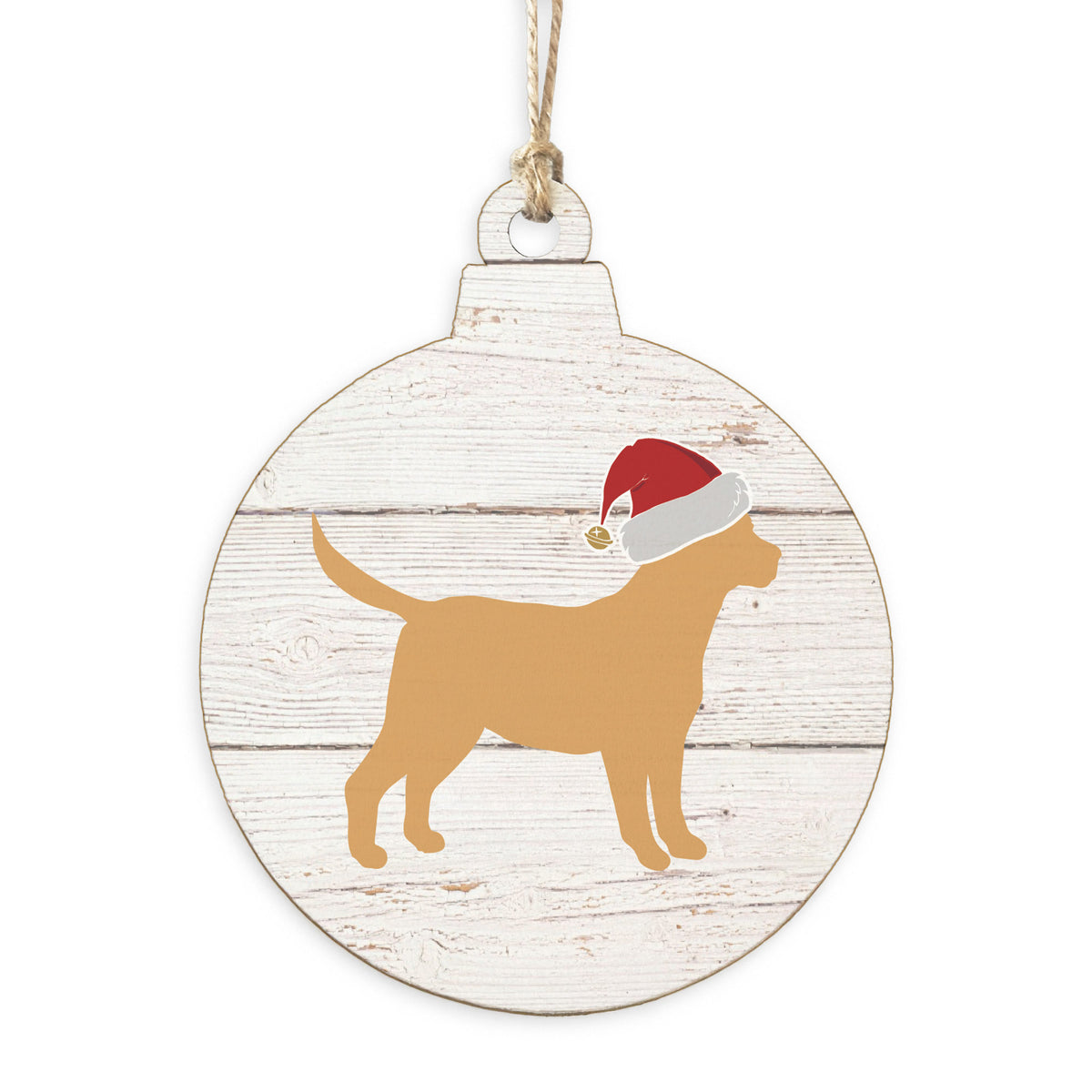 Santa Golden Dog Ornament